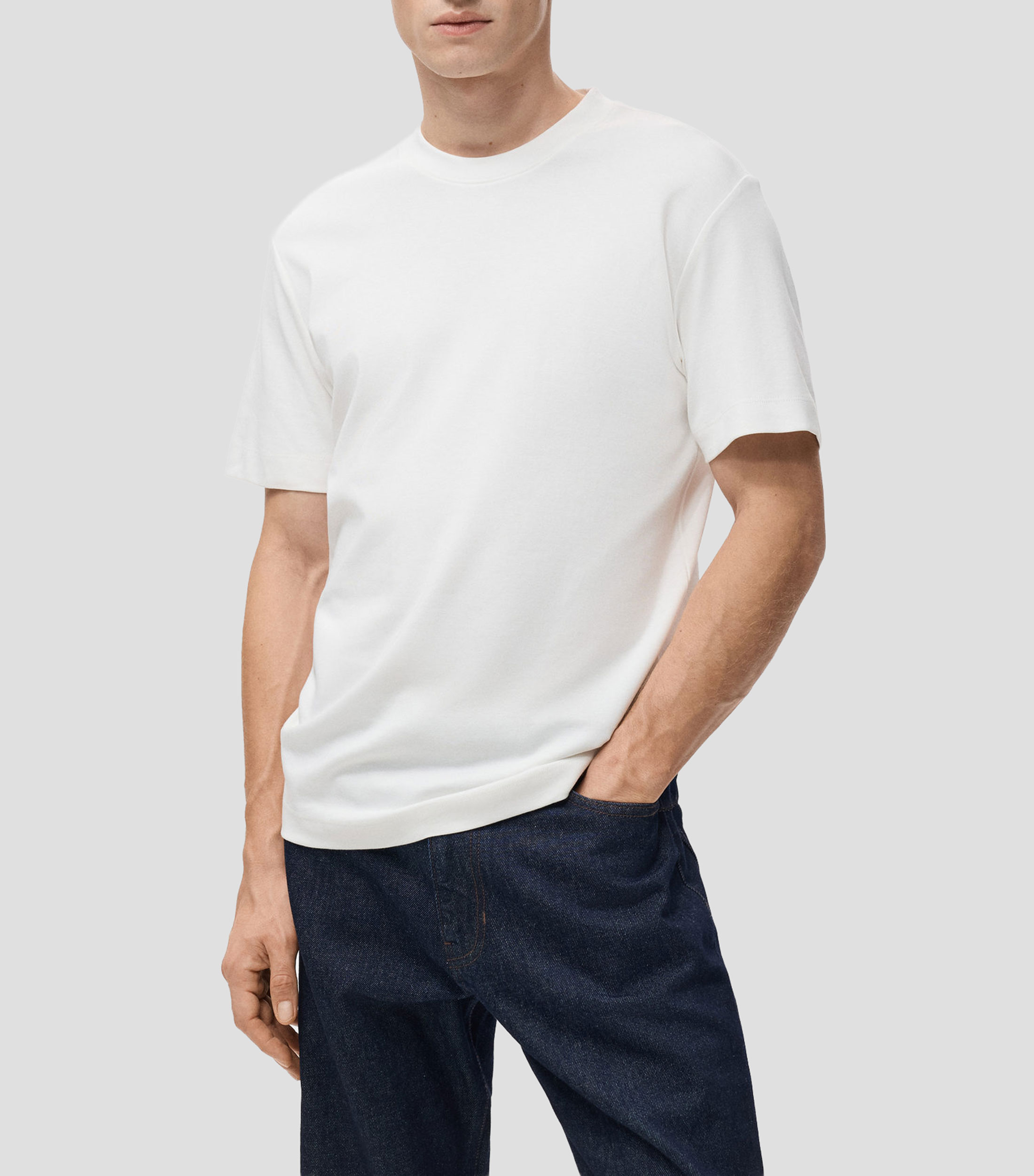 Playera cuello redondo manga corta lisa Hombre